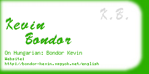 kevin bondor business card